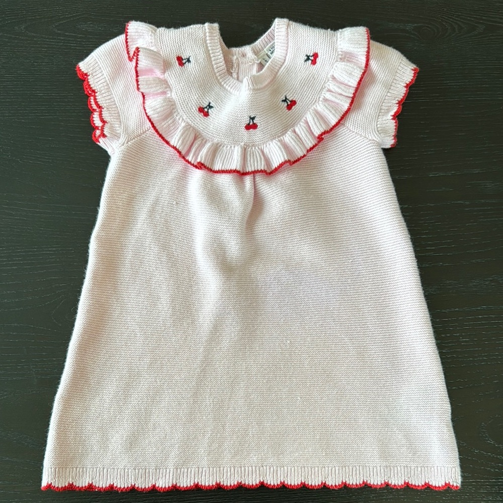 Janie and Jack Adorable Pink Dress with Red Accents